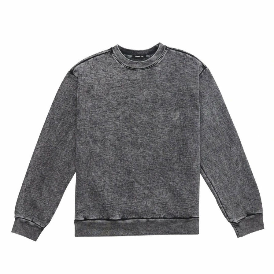 Men * | Talentless Mens Crewneck Acid Wash Best Sellers