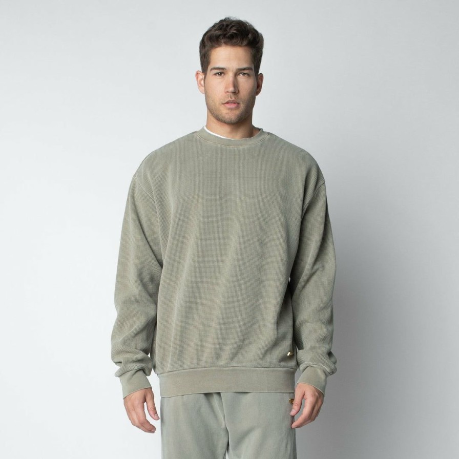 Men * | Massive Crewnecks Mens Heavy Thermal Crewneck