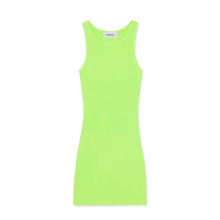 Women * | Massive Rib High-Neck Contour Dress Neon