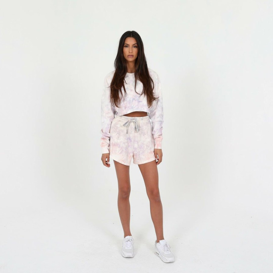 Women * | Talentless Womens Cropped Crewneck Watercolor