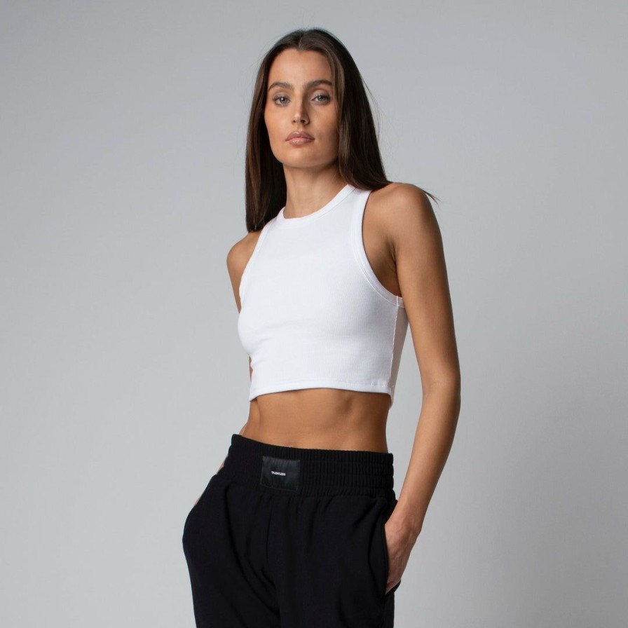 Bundles * | Massive Bundles Womens Rib Shorts 3 + Rib High Neck Contour Cropped Tank Bundle