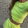 Bundles * | Talentless Best Sellers Womens Baby Tee + Jersey Shorts Neon