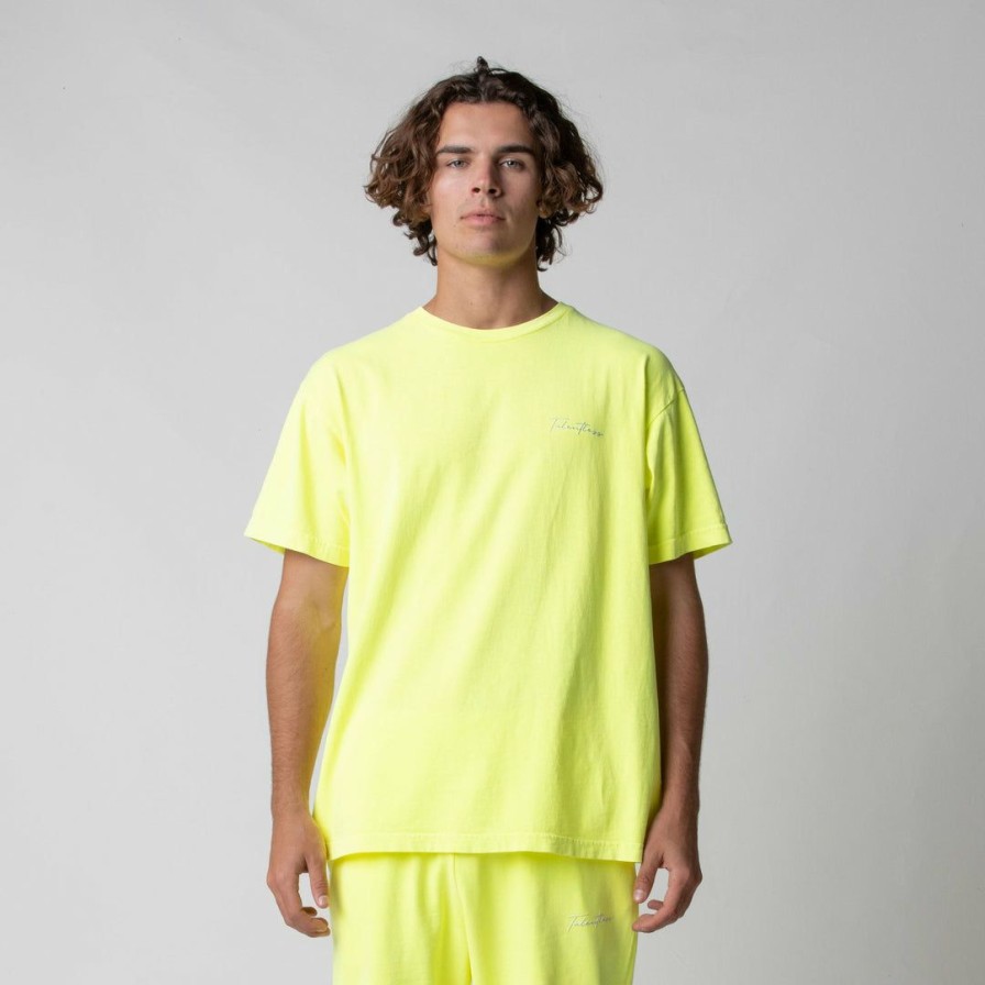 Men * | Massive Best Sellers Mens Drop Shoulder Tee Neon