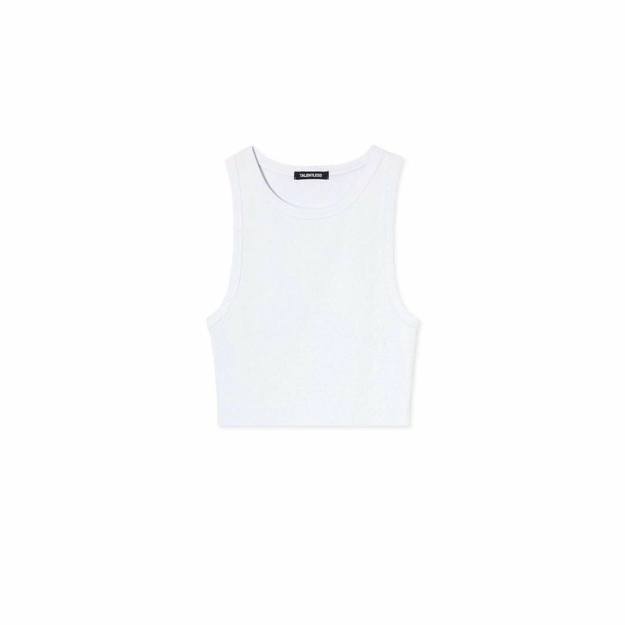 Women * | Massive Best Sellers Rib High-Neck Contour Cropped Tank