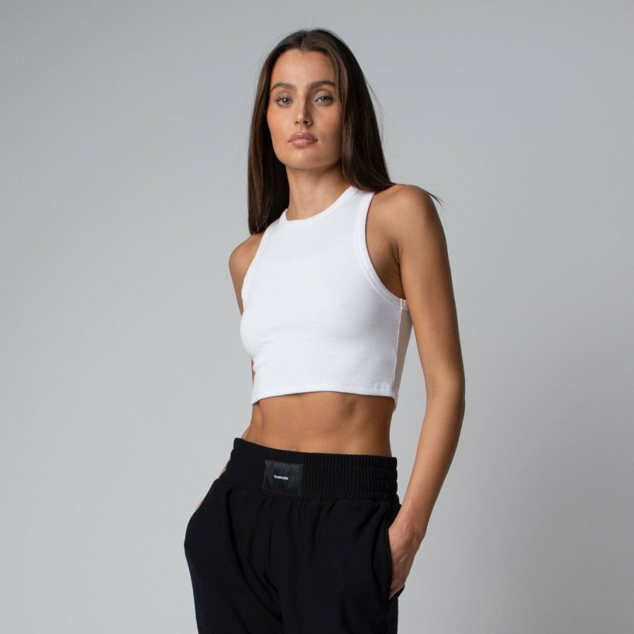 Women * | Massive Best Sellers Rib High-Neck Contour Cropped Tank