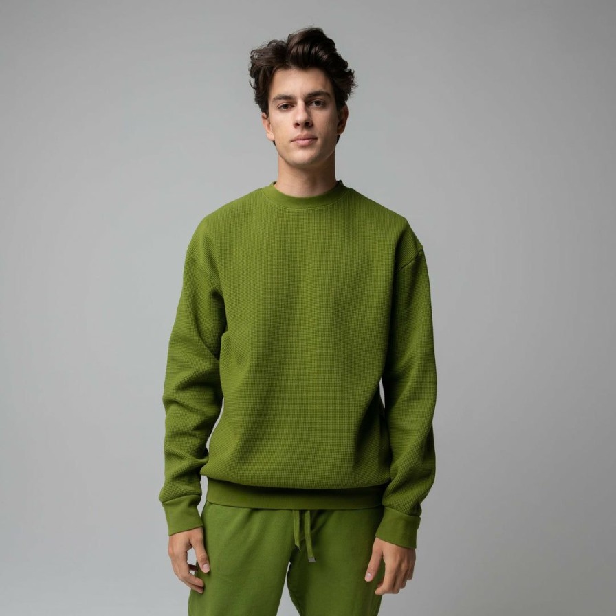 Men * | Massive Mens Thermal Crewneck Mid Century