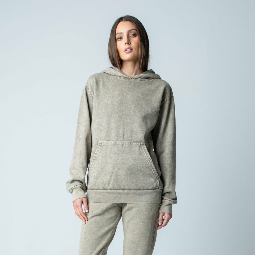 Women * | Massive Womens Hoodie Granite Wash