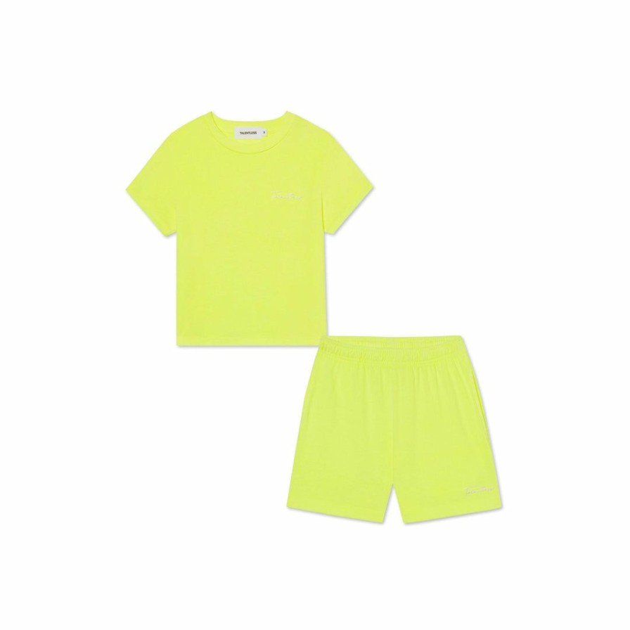 Bundles * | Massive Bundles Womens Baby Tee + Jersey Shorts Neon Bundle