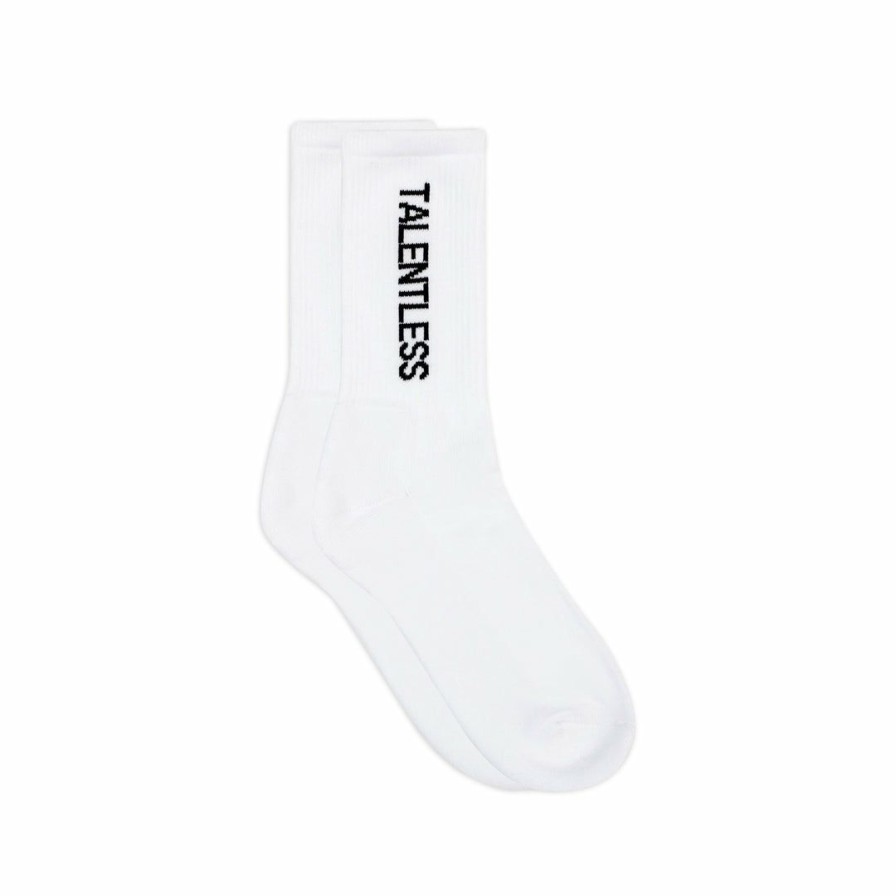 Accessories * | Talentless Vertical Sock Best Sellers White