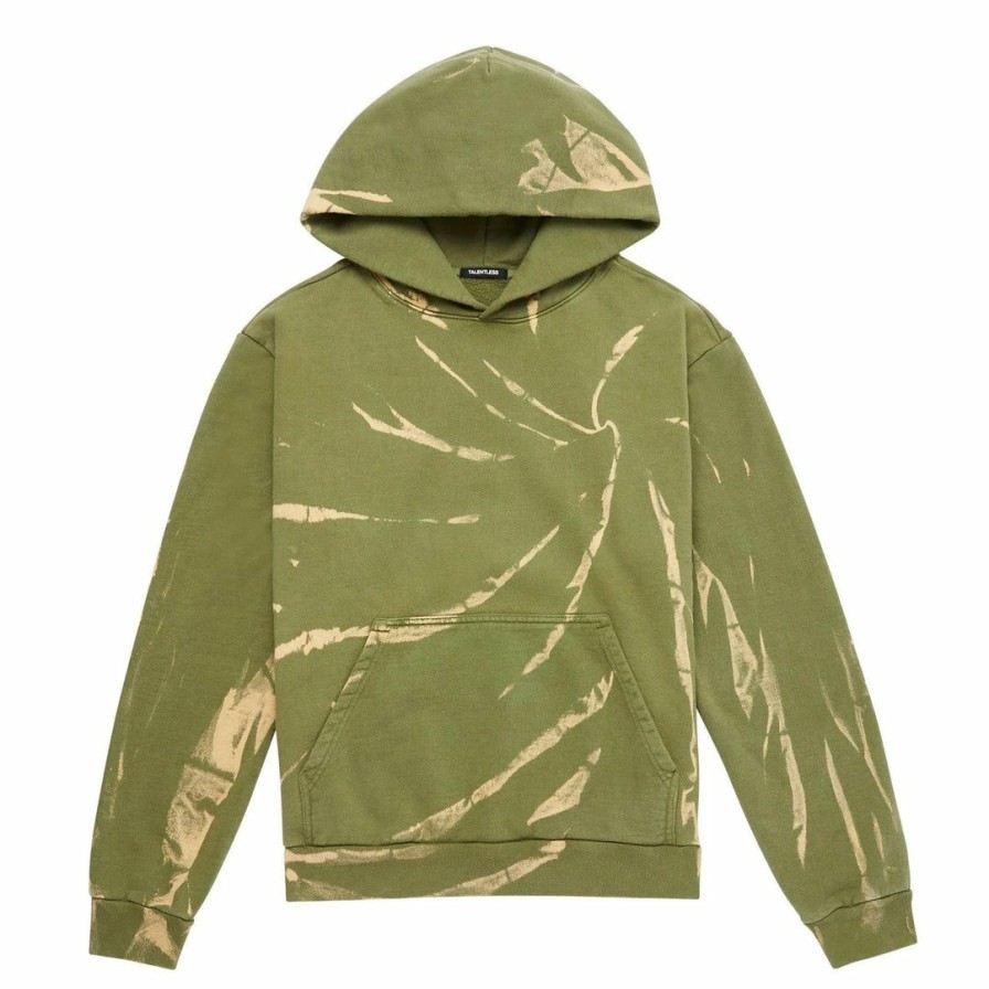 Men * | Talentless Hoodies Mens Hoodie Spiral Wash Olive