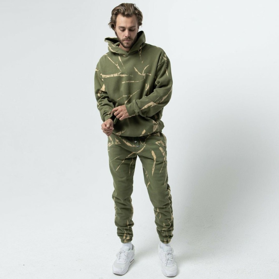 Men * | Talentless Hoodies Mens Hoodie Spiral Wash Olive