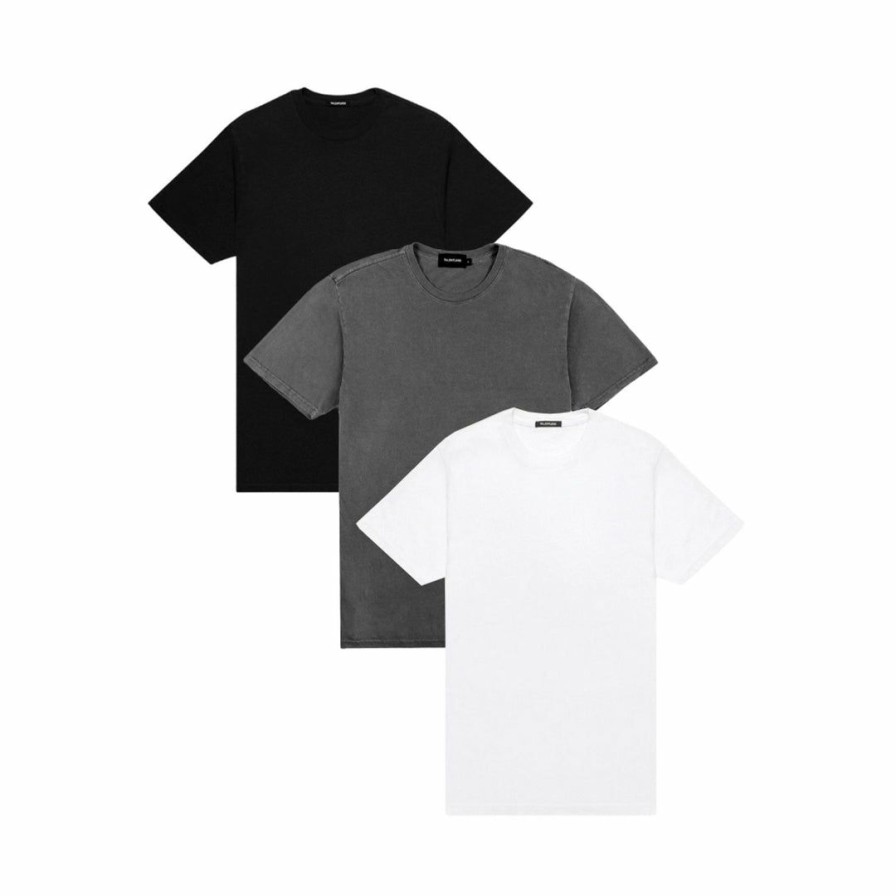 Men * | Massive Best Sellers Mens Premium Tee 3 Pack Core White / Steel Grey / Pitch Black