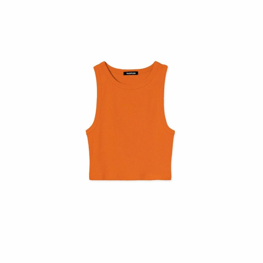 Women * | Massive Rib High-Neck Contour Cropped Tank Seasonal Tops