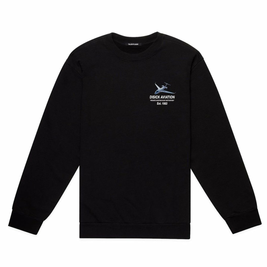 Men * | Massive Mens Crewneck Disick Aviation Pitch Black