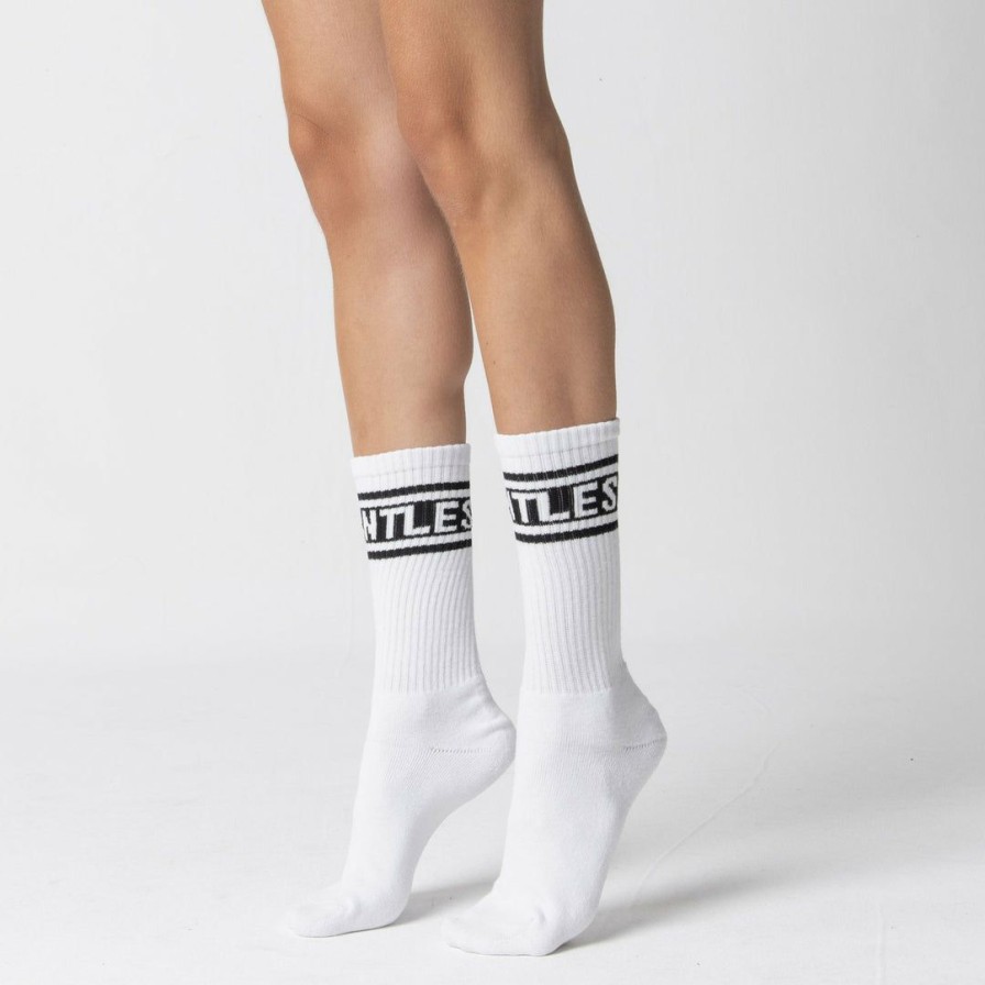 Accessories * | Massive Unisex Logo Stripe Tube Sock Best Sellers White