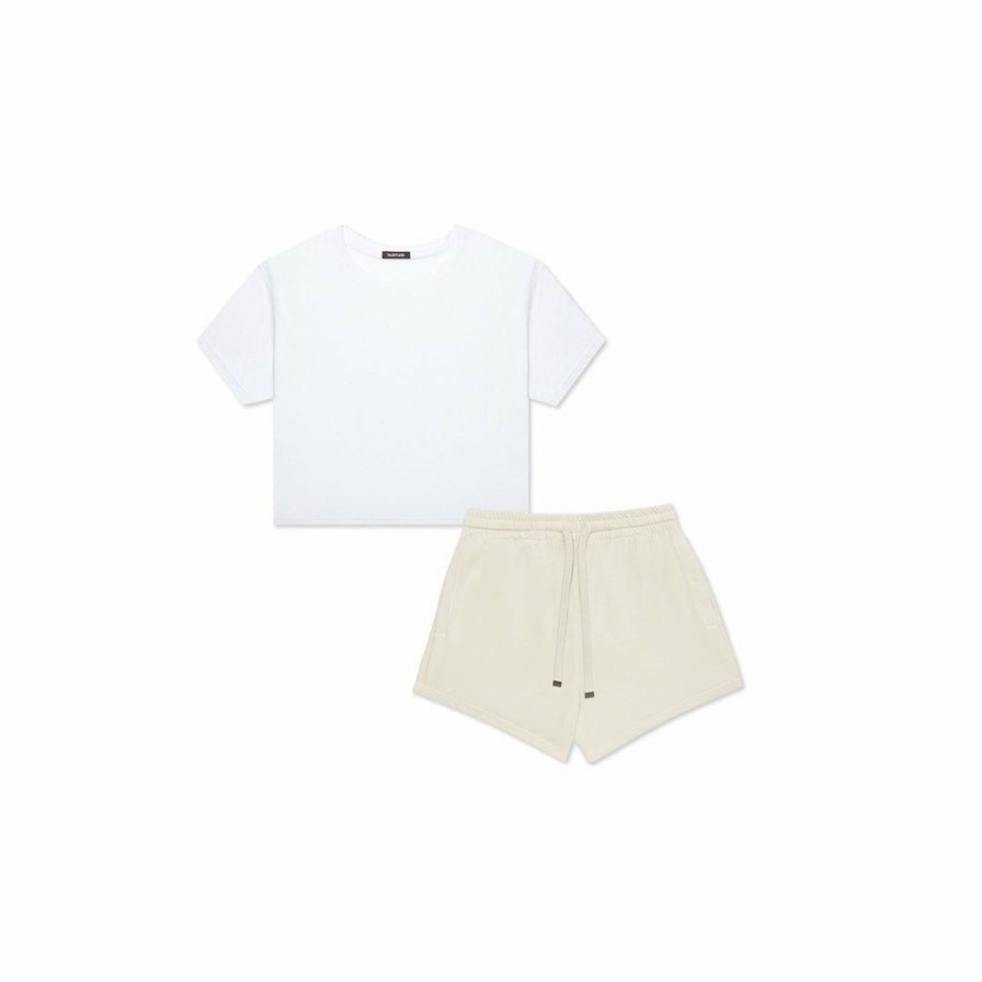 Bundles * | Massive Bundles Womens Modal Crop Tee + Modal Classic Shorts Bundle