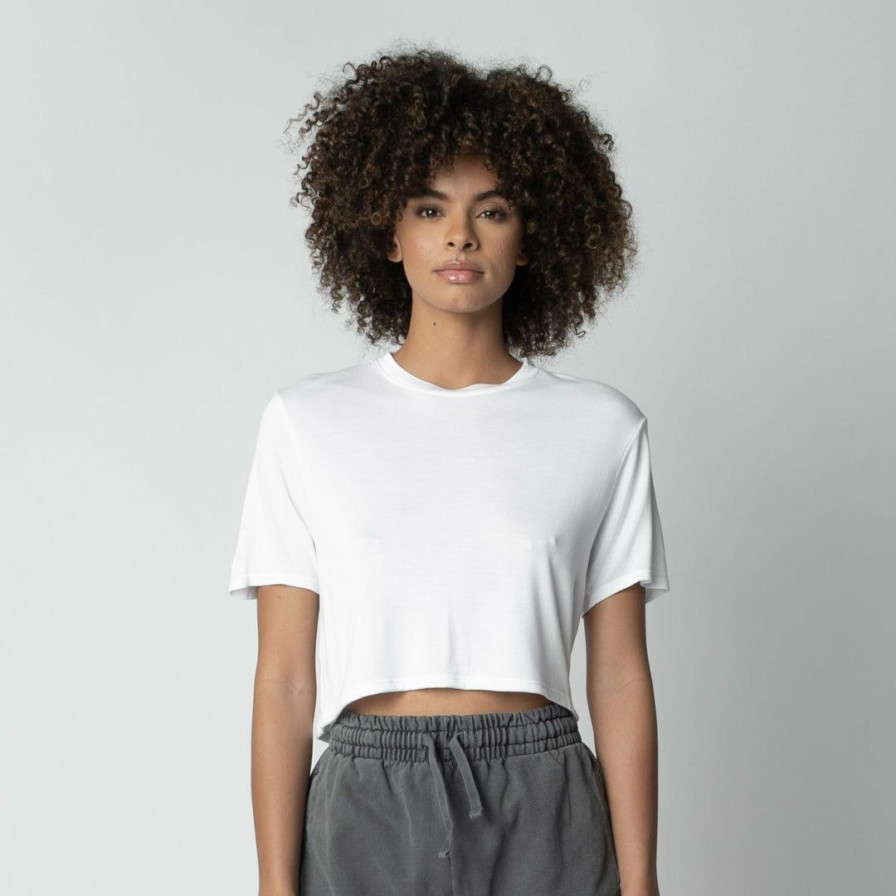 Bundles * | Massive Bundles Womens Modal Crop Tee + Modal Classic Shorts Bundle