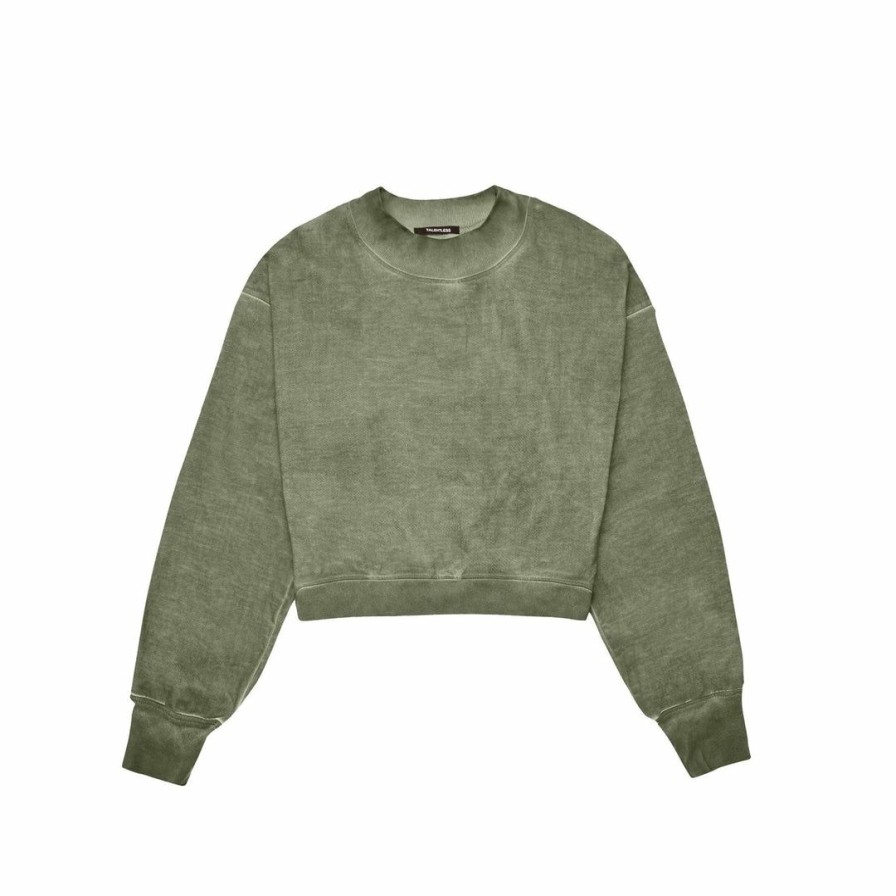 Women * | Massive Womens Mock Crewneck Oil Stain Crewnecks