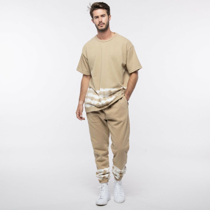 Men * | Massive Mens Sweatpants Border Wash Sand