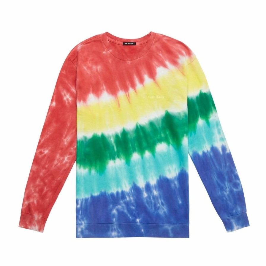 Men * | Massive Crewnecks Mens Crewneck Wash Rainbow