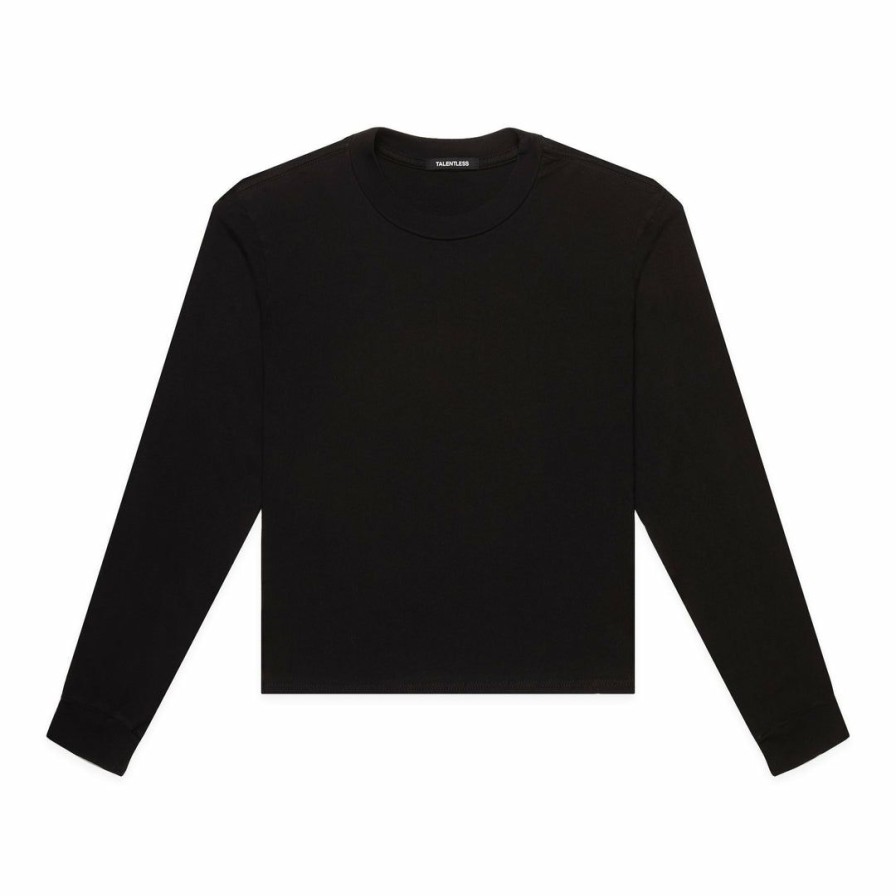 Women * | Massive Tops Womens Cropped Long Sleeve Tee