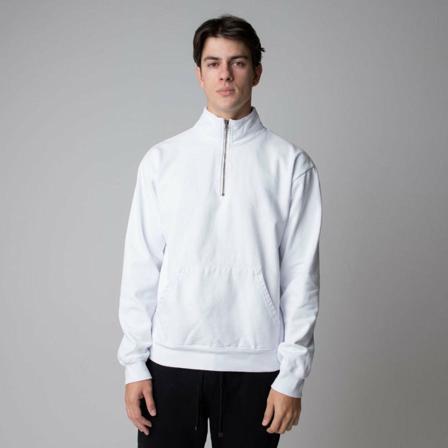 Men * | Massive Hoodies Mens Mock Half-Zip Sweatshirt