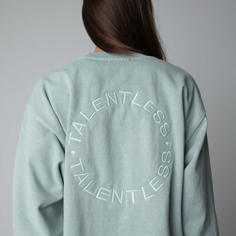 Women * | Talentless Womens Embroidered Crewneck Pastel Crewnecks