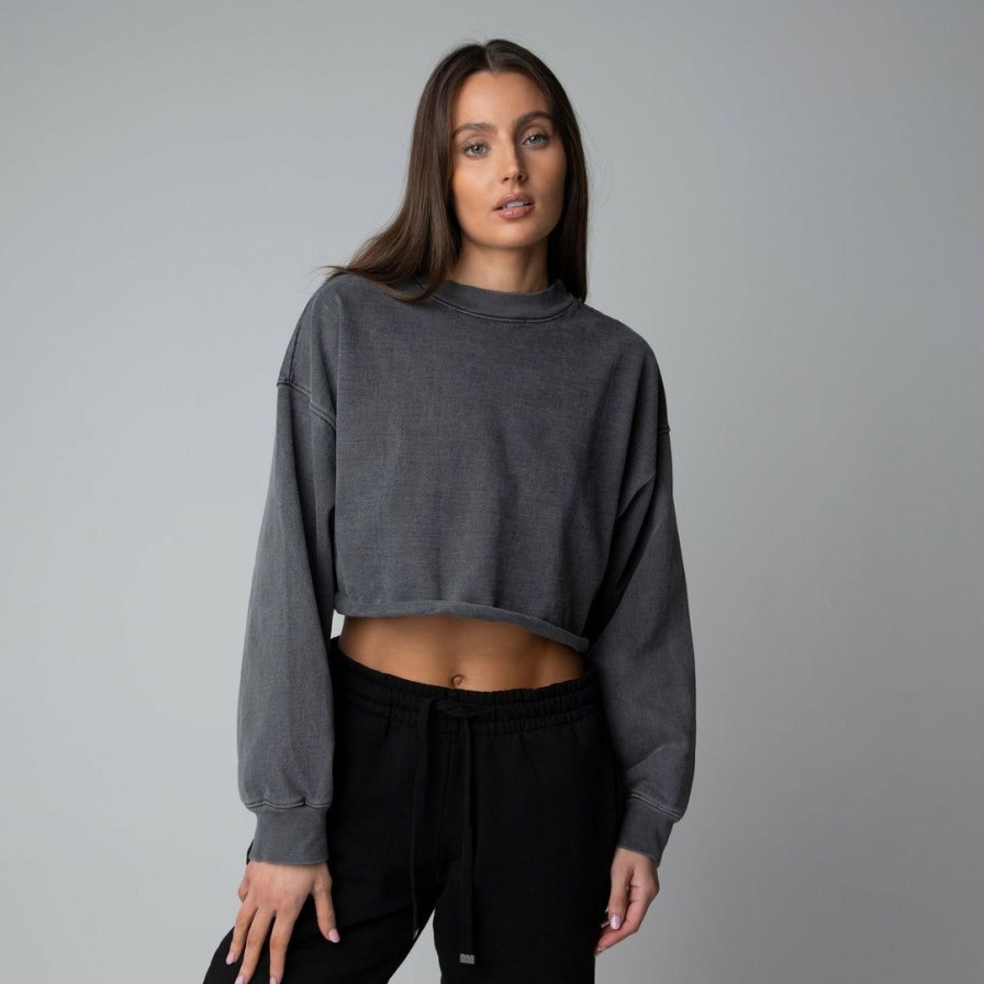 Women * | Talentless Womens Heavyweight Cropped Crewneck Best Sellers