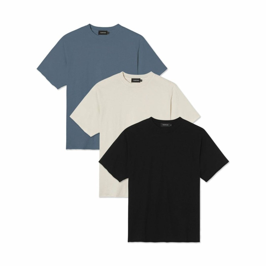 Men * | Massive 3 Pack Tees Mens Roller Tee 3 Pack Slate Blue / Bone / Pitch Black