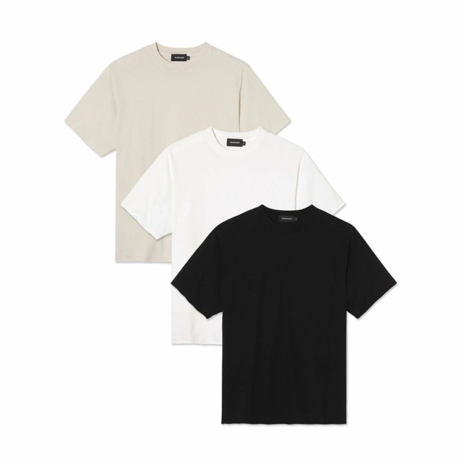 Men * | Massive Mens Roller Tee 3 Pack White / Bone / Pitch Black